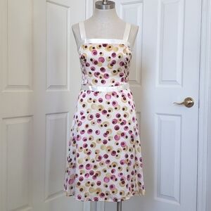 VINTAGE 100% Silk Polkadot Slip Dress Pink Yellow SIZE 4